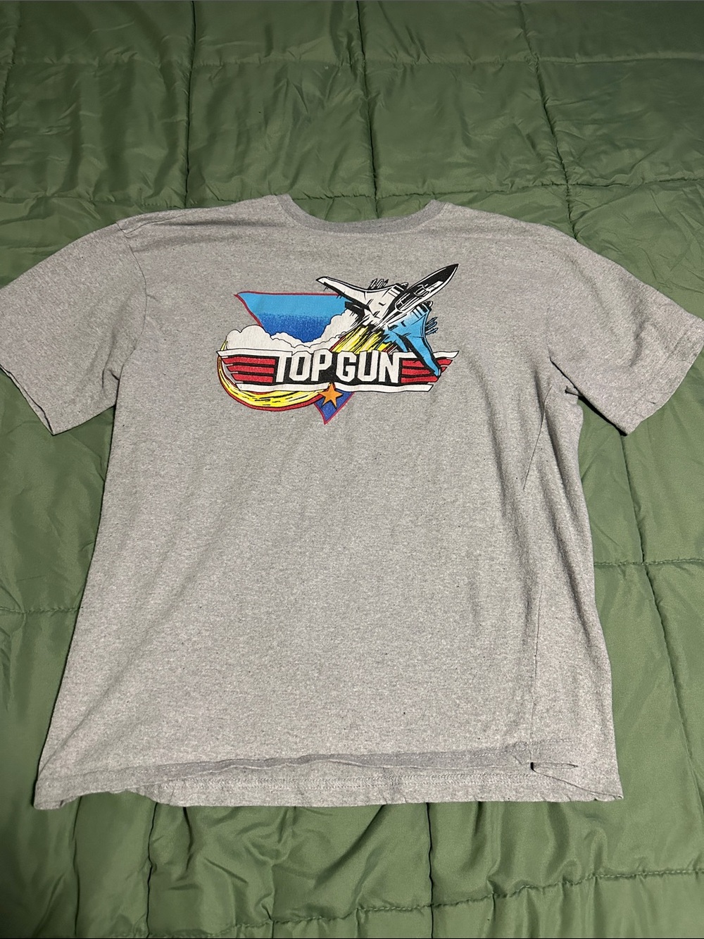 Top Gun Kids' Gray Graphic Tee with Jet Emblem